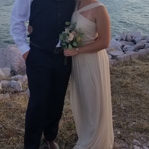 Champagne David’s Bridal dress